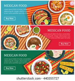 Mexican Food Web Banner Flat Design