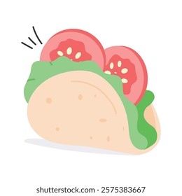 Mexican food, well designed icon of taco