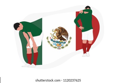 Mexican Football Team Player Defeat 2018 Championship Vector Illustration Soccer Mexico