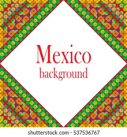 Mexican frame. Pixel bright background in Mexican style.