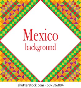 Mexican frame. Pixel bright background in Mexican style.