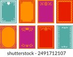 Mexican Frames collection. Wedding, Cinco de Mayo, Fiesta, Dia De Los Muertas, Day of the dead, Mexican holiday. Vector vertical banner, cards design