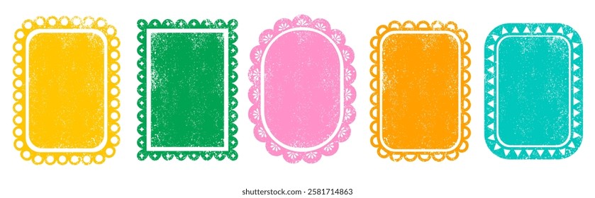 Mexican Frames collection. Wedding, Cinco de Mayo, Fiesta, Dia De Los Muertas, Day of the dead, Mexican holiday. Vector vertical banner, cards design