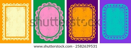 Mexican Frames collection. Wedding, Cinco de Mayo, Fiesta, Dia De Los Muertas, Day of the dead, Mexican holiday. Vector vertical banner, cards design
