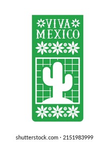 mexican garland with cactus and flowers