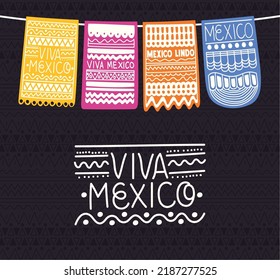 mexican garlands poster with lettering