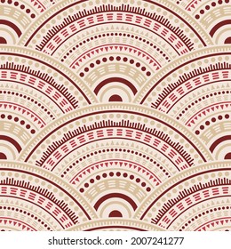 Mexican geometric shapes carpet design vector seamless pattern. Tribal motifs modern line art geometry. Native indian ethnic mandala shapes seamless geometric motifs pattern.