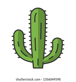 Mexican giant cactus color icon. Cardon. Elephant cactus. Mexican flora. Tallest cacti. Isolated vector illustration svg