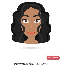 Mexican girl avatar face color flat icon