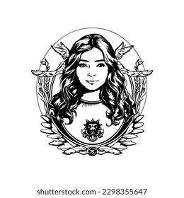 Mexican girl illustration captures the beauty and vibrancy of Mexican culture, perfect for designs with a Latin flair.
