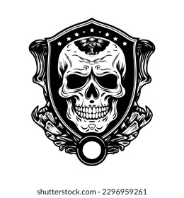 Mexican girl illustration and Mexican skull emblem logo capture the rich heritage and symbolism of Mexico, perfect for designs that celebrate Mexican culture and tradition.