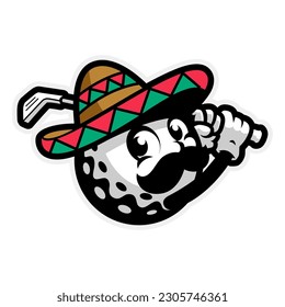 MEXICAN GOLF BALL MASCOT LOGO