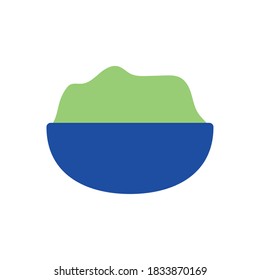 Mexican guacamole bowl flat style icon design, Mexico culture theme Vector illustration