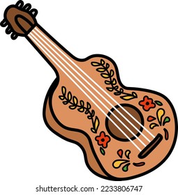 Mexican guitar clipart vector design