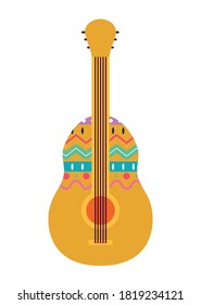 Mexican guitar design, Mexico culture theme Vector illustration