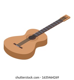 Mexican guitar icon. Isometric of mexican guitar vector icon for web design isolated on white background