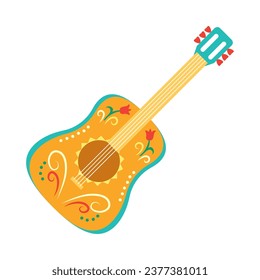 mexican guitar illustration vector isolated