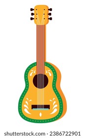 mexican guitar illustration vector isolated
