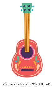 mexican guitar instrument icon isolated