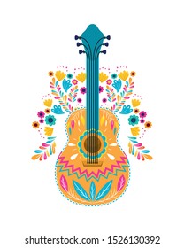 Mexican Guitar Isolated Icon Vector Illustration Design