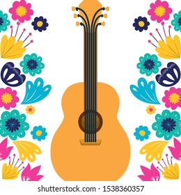 mexican guitar isolated icon vector illustration design