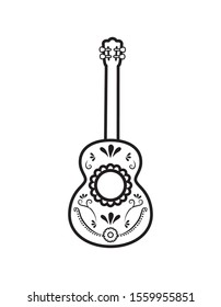 mexican guitar in white background vector illustration design