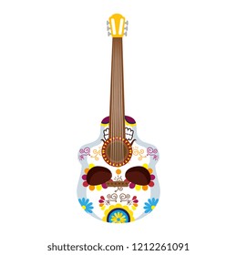 mexican guitarron with death skull