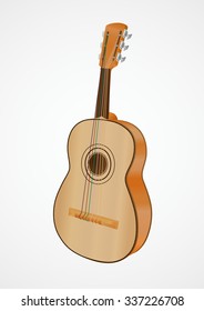 Mexican guitarron on white background. Vector illustration