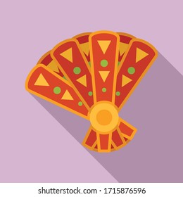 Mexican hand fan icon. Flat illustration of mexican hand fan vector icon for web design