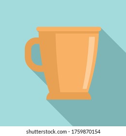 Mexican handmade cup icon. Flat illustration of mexican handmade cup vector icon for web design