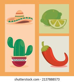 mexican hat, cactus and lemon