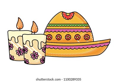 mexican hat and candles 
