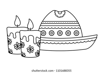 mexican hat and candles 