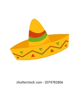 Mexican hat cartoon vector. Mexican hat on white background.