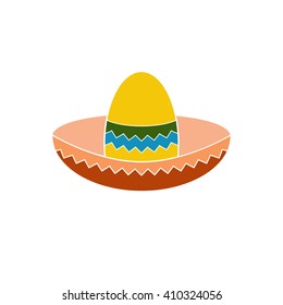 Mexican hat colorful flat icon for apps and websites