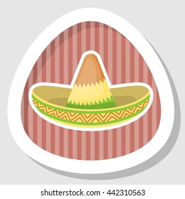 Mexican hat colorful flat icon. Vector illustration in cartoon style