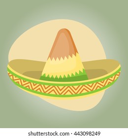 Mexican hat colorful flat icon. Vector illustration in cartoon style