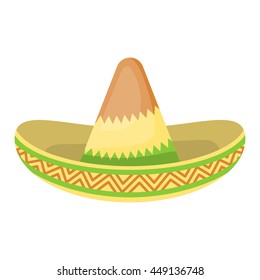 Mexican hat colorful flat icon. Vector illustration in cartoon style