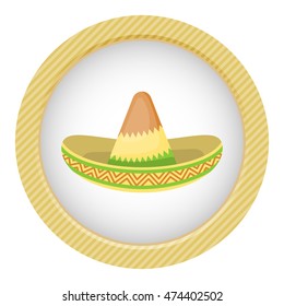 Mexican hat colorful flat icon. Vector illustration in cartoon style