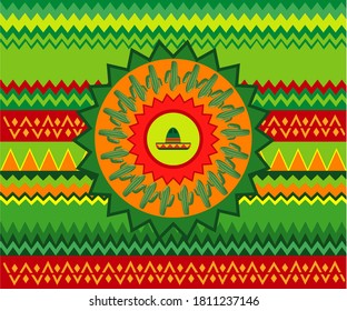 Mexican hat with decorative background 