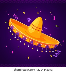 Mexican hat design. Mexican traditional hat and cultural symbol