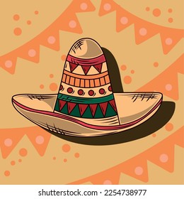 mexican hat design vector style