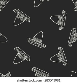 mexican hat doodle seamless pattern background