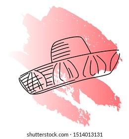 Mexican hat doodle vector illustration