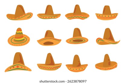 Mexican hat drawing, colorful tones, white background, festive look, cultural vibe