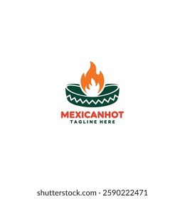 Mexican hat fast food logo design template