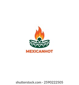 Mexican hat fast food logo design template