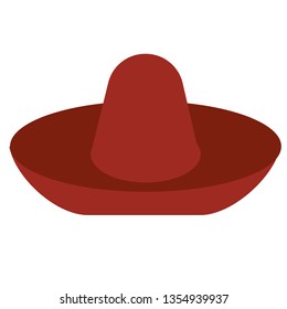 Mexican hat flat illustration on white
