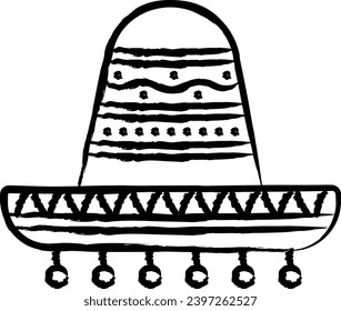 Mexican Hat hand drawn vector illustration