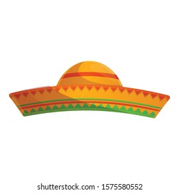 Mexican hat icon. Cartoon of mexican hat vector icon for web design isolated on white background